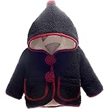 【SEBLES】ベビー服 ユニセックス パーカー フード もこもこ あったか ジャケット(ダークブルー,100cm)