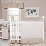 Trend Lab Quinn 3 Piece Crib Bedding Set, Tan/White by Trend Lab