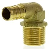 Everflow PXML1234-NL Lead Free 1/2-Inch Pex Barb x 3/4-Inch MIP Brass 90-Degree Elbow [並行輸入品]