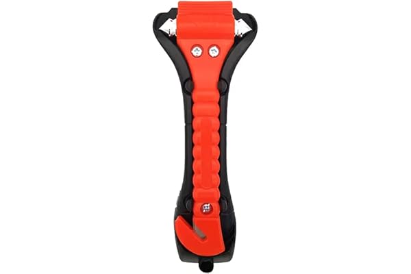 Fkstyle 【専用ホルダー付き・2-in-1】緊急脱出ハンマー T字型 ガラス割り シートベルトカッター 軽量設計 17.5cm 車載用 防災グッズ 水没・事故・災害対策 [並行輸入品]