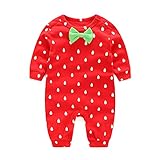 Linyuan ファッション Baby Girl's Newborn Lovely Cute Rompers ロンパース Cotton Jumpsuits Climbing Clothes Red