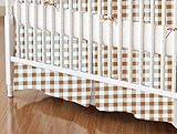 SheetWorld - MINI Crib Skirt (24 x 39) - Beige Gingham Check - Made In USA by sheetworld