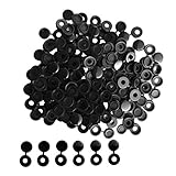 Non-brand 約100個　プラスチック　ヒンジ付き　スクリューカバー　折り畳み　　キャップ　自動車　家具　ホーム　インテリア　全2色 - ブラック