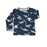 【Smafolk スマフォルク】T-shirt with shark Majolica カラー:ネイビー p0000gxp ベビー トップス 長袖 出産お祝い キッズ 子供服