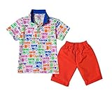 (ウォ２U)Woo2u 男の子 キッズ ボーイズ 可愛い 半袖 春夏 Tシャツ＆ハーフパンツ 普段着 通学 通勤 肌着 2点セットスポーツウエア 子供服 カジュアル 上着 ブルー 10