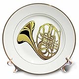 フローレン音楽 – LargeゴールドFrench Horn – プレート 8" cp_37419_1