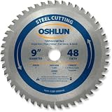 Oshlun SBF-090048 9-Inch 48 Tooth TCG Saw Blade with 1-Inch Arbor for Mild Steel and Ferrous Metals 