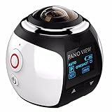 OUTERDO　ビデオカメラ　360度　パノラマカメラ　アクションカメラ　フルHD撮影　Wifi　2448P 30FPS　30m防水　3D　自転車 スキー サーフ ダイビング 空撮に最適 ホワイト 5