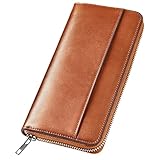 ANYCOOL 栃木レザー 長財布 メンズ レディース 本革 大容量 YKKファスナー 牛革 小銭入れ付き