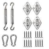 SUNNY GUARDシェード接着用金具 日除けシェード シェードセイル取付金具 ステンレス製 四角シェード用 Mサイズ