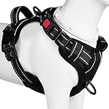 【Amazon.co.jp限定】BaoCheng 犬ハーネス 犬用胴輪 小型犬/中型犬/大型犬 犬用胴輪 引っ張り防止 アタマを通さず 咳き込み軽減 定番犬ハーネス サイズ調整可能 夜間反射材 抜けない 通気性 簡単着脱 おしゃれ 安全 しつけ用 訓練 歩行補助 散歩 可愛い(ブラック,S)