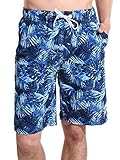 水着 メンズ 海水パンツ サーフパンツ ボートショーツ ラッシュガード g5-ms01 L ボタニカルブルー