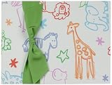 Tessera Baby Books Memory Book Animals with Green Grosgrain Ribbon, Cream by Tessera Baby Books