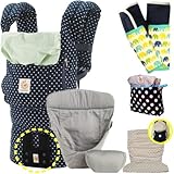 ベビーウエストベルト付エルゴベビー 抱っこ紐 ミントドット・インサート3III 【正規代理店2年間保証-SG認定付】フードカバー＆パッド２個＆ポーチ付