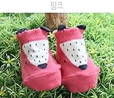 Weryn(TM) 0-4年1ペアのためのアンチスリップコットン新生児ソックス耳で新しいフォックス女の赤ちゃんソックス[S フクシア]