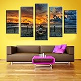 5 cascade the sea sunset canvas wall painting picture home