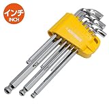 【アストロプロダクツ】AP ショートヘッド ロング ヘックスレンチセット インチ （9本組）