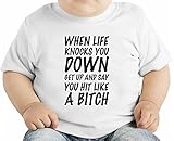 When Life Knocks You Down Slogan オーガニックベビーTシャツ 12 - 18 Months
