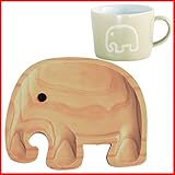 プチママン エレファント ゾウ お食事セット ウッドトレイ マグカップ セット お子様へのプレゼントにピッタリ！子供 キッズ 赤ちゃん ベビー プレゼント ギフト ウッドプレート 誕生日 出産祝い 木