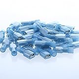 AIRIC 100pcs Blue 16-14 Gauge Nylon Fully Insulated Female Quick Disconnect Wire Spade Crimp Termina