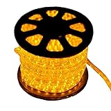 LEDロープライト 黄 50m チューブライト 1250球 直径10mm イルミネーション 高輝度 AC100V クリスマス 照明 デコレーション 防水 屋外