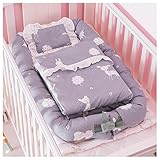 妖八 ベビーベッド,柔らかい 快適 ポータブル ベビーマットレス ,適0-24月大赤ちゃん (グレー)