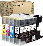 ブラザー 用 LC12-4PK (BK/C/M/Y) 4色パック 残量表示可能 ICチップ付 互換インクカートリッジ 【F・L・C製 /1年サポート】