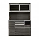 【開梱設置付き】幅140cm オープンダイニングボード レンジ台 完成品 (ブラック)