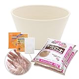 14号 プロが考えた睡蓮鉢(メダカ鉢) ホワイト + スイレンとハスの土 6L(3L×2) + 固形栄養素 + カルキ抜き