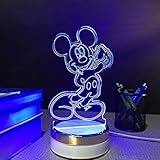 e-global MickeyマウスUSBタッチナイトランプ3dテーブルランプ3色変更LEDランプホームデコレーションカスタマイズされたギフトfor Children