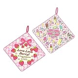 子供 ループタオル ハンドタオル タオルハンカチ ループ付き タオル 抗菌防臭加工 2枚組 fo-500h 女の子セットNo.05