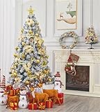 クリスマスツリー 120cm/150cm/180cm christmas tree 雪化粧 高濃密度 豪華 北欧風 クリスマスオーナメント付きデコレーション 10mLEDライト付き 組立簡単 収納便利 家庭 商店 屋内 屋外