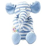 Manhattan Toy Baby Activity Plush Toy with Ring Rattle, Blue Elephant, 10" [並行輸入品]
