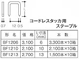 日立工機 コードレスタッカ用ステープル13mm BF1213 1,500本×10箱入