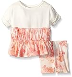 Burt 's Bees Baby Girls ' Organic Poppyフローラルチュニックとショート