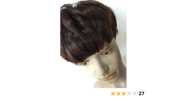 Amazon モテ髪 メンズ ウィッグ ファッション コスプレ 男装 イメチェン マッシュ ヘア ネット付き ブラウン 並行輸入品 ヘアアクセサリー おもちゃ