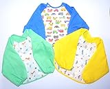 aument (オーメント) ベビー 食事用 防水エプロン 長袖 3枚セット 男の子
