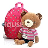 【 wing house 】 ベビー クマ ぬいぐるみ リュックリュック （ ピンク ）/ リュック リュックサック キッズ 子供 リュック かわいい キャラクター 迷子防止紐付　プレゼント　一升餅 