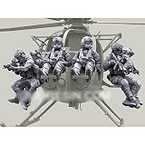 1/35 米国ヘリコプターコマンドーソルジャーレジンソルジャーモデルキット（6人、飛行機なし）/未組み立ておよび未塗装のソルジャーミニチュアキット/ Tx-3072 Goodmoel
