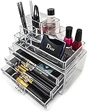 Sorbus Acrylic Cosmetics Makeup and Jewelry Storage Case Display- Includes Round Top Storage with 3 