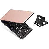Ewin 新型 日本語配列 キーボード ワイヤレス Bluetooth 折りたたみ式 かな入力 JIS配列 レザーカバー 薄型 折り畳み USB充電式 iOS/Android/Windows/Macに対応 パソコン用 スタンド付 ノートPC/ipad