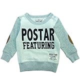 (ポスター) POSTAR 日本製　ロゴプリントトレーナー　杢グレー 90cm