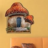 3dベビーキッズ部屋Cartoon Mushroom House Taleストーリー壁デカール取り外し可能ペーパーステッカーアートDIY装飾