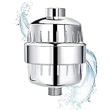 シャワーウォーターフィルター 5層清浄器　浴室用 シャワー浄水器 国際的な共通のインターフェイス 異物除去　抗菌 　消臭　節水　洗浄　多機能　硬水を除去　交換可能　健康守り シルバー 120*85mm