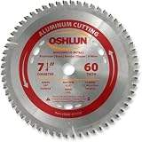 Oshlun SBNF-072560 7-1/4-Inch 60 Tooth TCG Saw Blade with 5/8-Inch Arbor (Diamond Knockout) for Alum