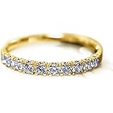 [ミーライズ] 【特別お試し品】 K18 K10 天然 ダイヤ 0.20ct ハーフ エタニティ リング ゴールド各色 指輪 レディース スイート 10石 テン ダイヤモンド 0.2カラット 18金 18K 10金 10K ホワイト イエロー ピンク