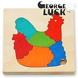 GEORGE LUCK（イギリス） 木製グローアップパズル にわとり【GL33】