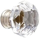 Baldwin 4323150 Crystal Cabinet Knob in Satin Nickel [並行輸入品]