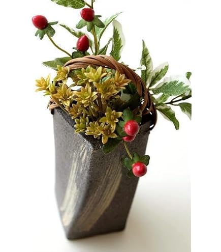 極美品　信楽焼　花器花瓶　フラワーベース Amazon.co.jp: 花瓶 信楽焼 花入れ 和モダン インテリア おしゃれ 和