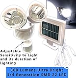 Brilliant & Mo White Solar Motion Sensor Light Outdoor Motion Detector Solar Flood Light 300 Lumens 